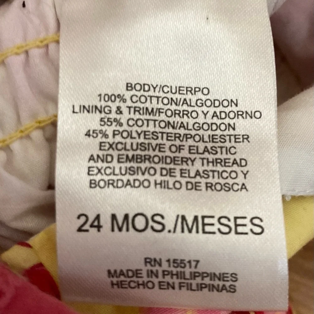 Penelope Mack Pink and Yellow Rose Pattern Dress 24m 2T